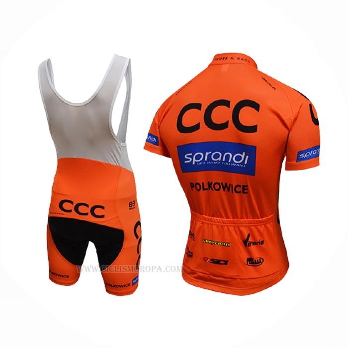 2017 Ropa Ciclismo CCC Negro Naranja Mangas Corta y Culotte Corto